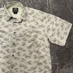 Weatherproof Garment‎ Company Shirt Mens XL Fishing Button Up Short Sleeve Gray